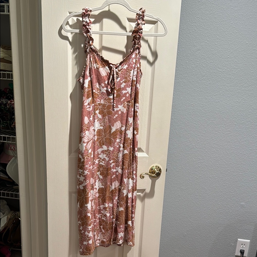 Floral Pink and Brown Dress